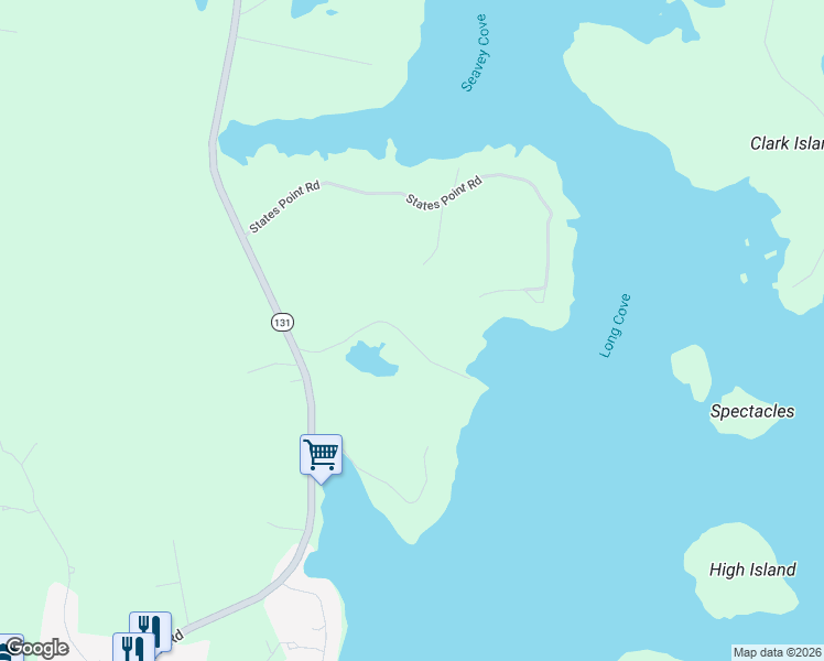map of restaurants, bars, coffee shops, grocery stores, and more near 36 Atwoods Quarry Road in St. George