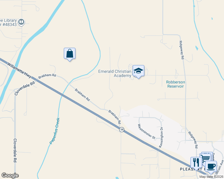 map of restaurants, bars, coffee shops, grocery stores, and more near 85217 Winding Way in Pleasant Hill