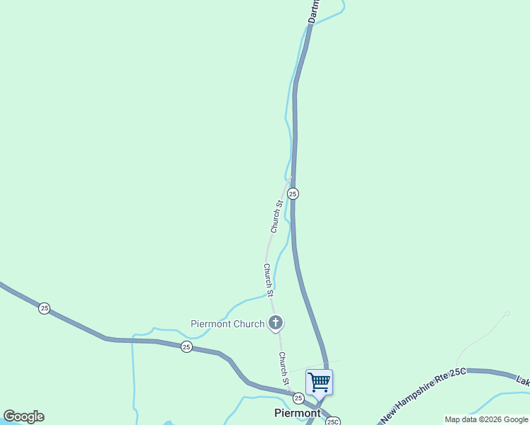 map of restaurants, bars, coffee shops, grocery stores, and more near 283 Church Street in Piermont
