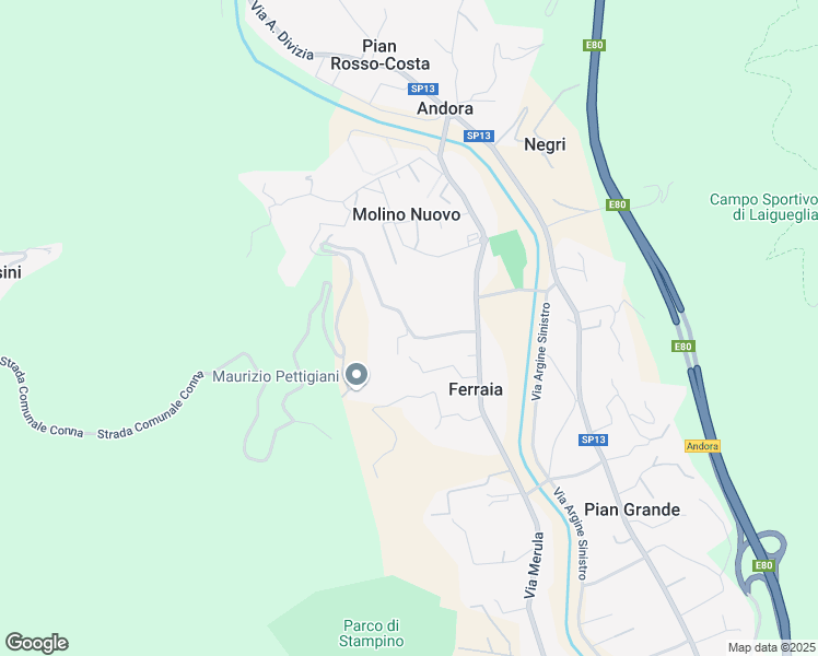 map of restaurants, bars, coffee shops, grocery stores, and more near 5 Strada Comunale Conna in Ferraia