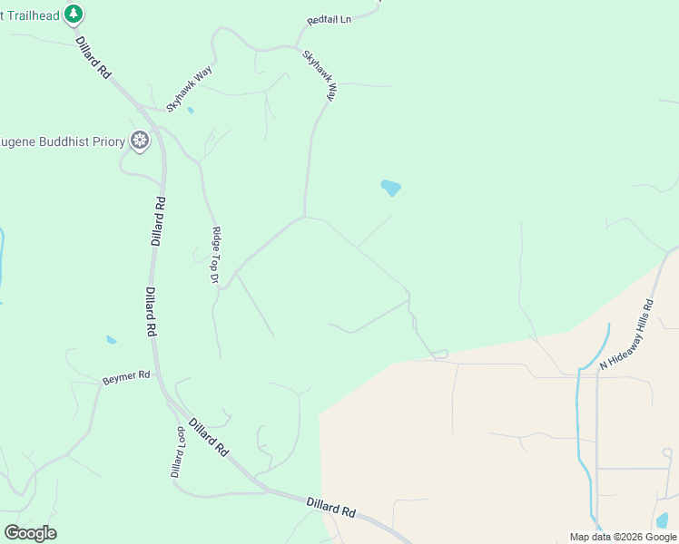 map of restaurants, bars, coffee shops, grocery stores, and more near 85130 Ridge Top Drive in Eugene