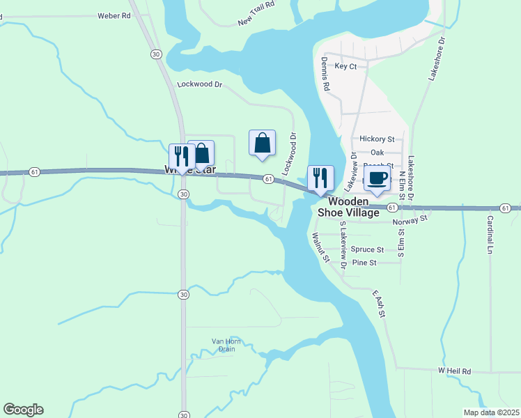 map of restaurants, bars, coffee shops, grocery stores, and more near 210 Michigan 61 in Gladwin