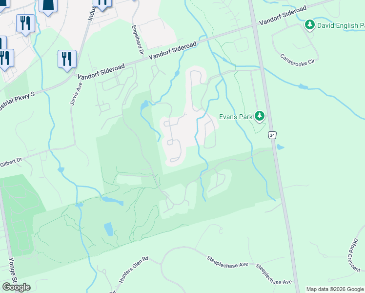 map of restaurants, bars, coffee shops, grocery stores, and more near 29 Tucker Court in Aurora