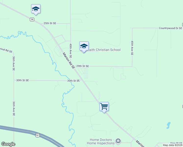 map of restaurants, bars, coffee shops, grocery stores, and more near 4118 29th Street Southeast in Rochester