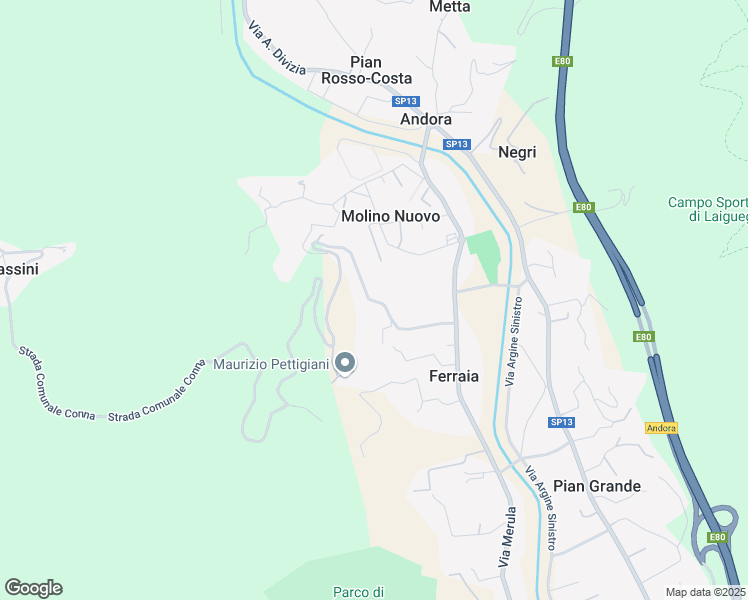 map of restaurants, bars, coffee shops, grocery stores, and more near 5 Strada Comunale Conna in Ferraia