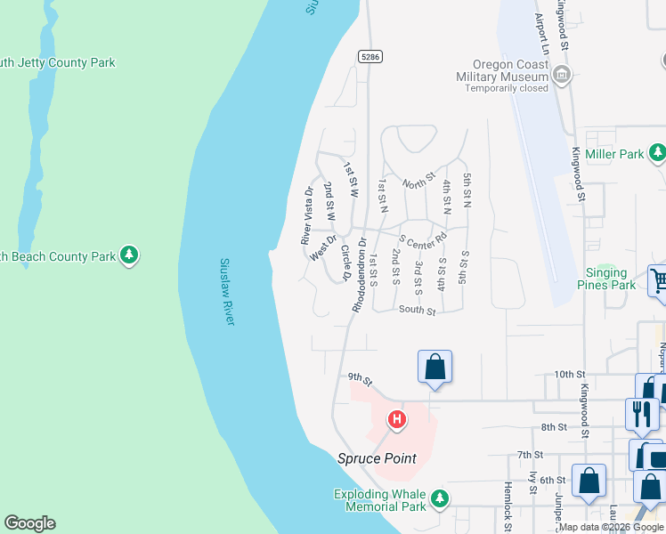 map of restaurants, bars, coffee shops, grocery stores, and more near 1601 Circle Drive in Florence