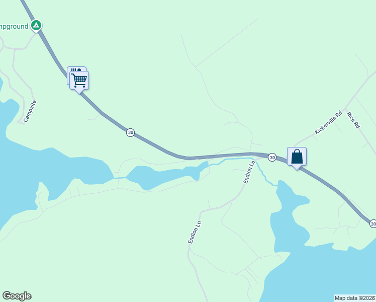 map of restaurants, bars, coffee shops, grocery stores, and more near State Highway 30 in Long Lake
