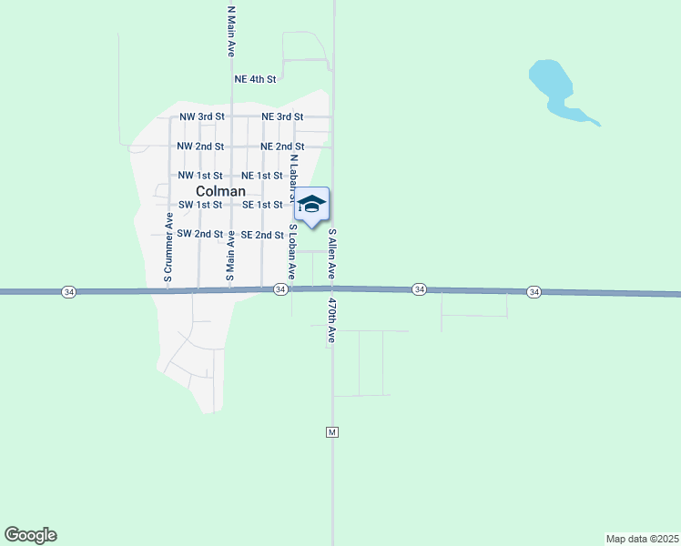 map of restaurants, bars, coffee shops, grocery stores, and more near 226 South Allen Avenue in Colman
