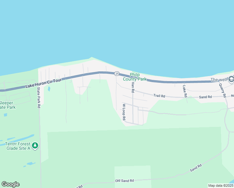 map of restaurants, bars, coffee shops, grocery stores, and more near 6616 Sylva Beach Road in Caseville