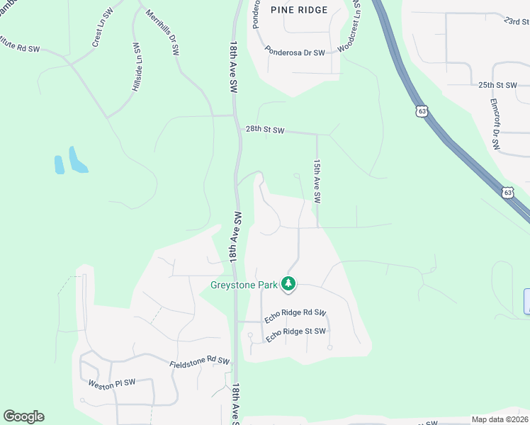 map of restaurants, bars, coffee shops, grocery stores, and more near 2965 Monarch Lane Southwest in Rochester