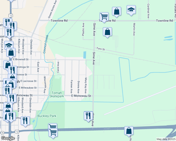 map of restaurants, bars, coffee shops, grocery stores, and more near 708 Mary Kay Avenue in Tomah