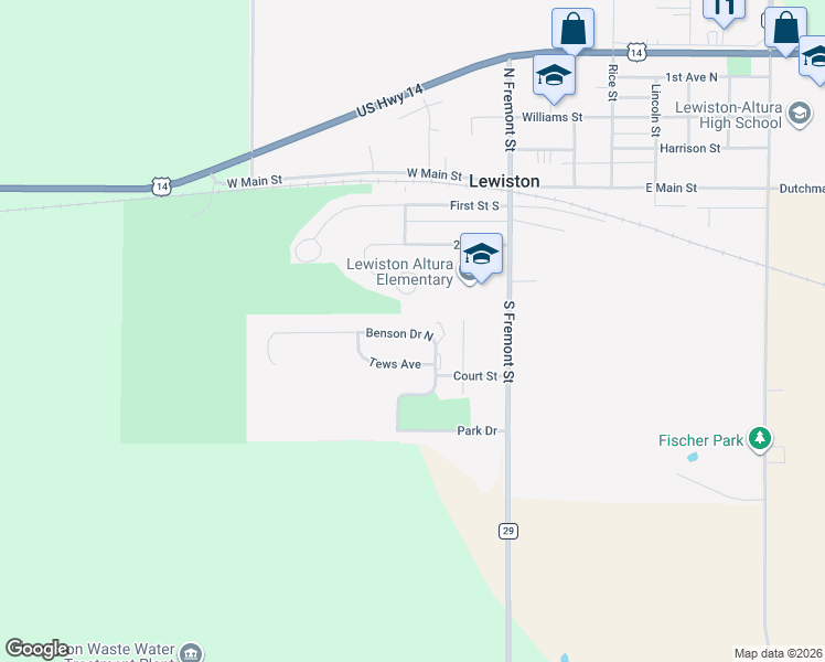 map of restaurants, bars, coffee shops, grocery stores, and more near 85 Benson Drive in Lewiston