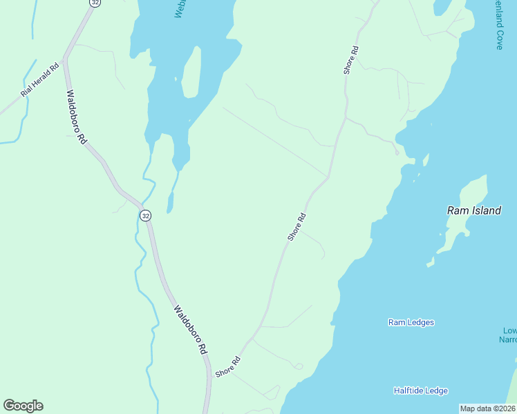 map of restaurants, bars, coffee shops, grocery stores, and more near 439 Shore Road in Bremen