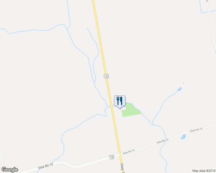 map of restaurants, bars, coffee shops, grocery stores, and more near 634075 Highway 10 in Orangeville