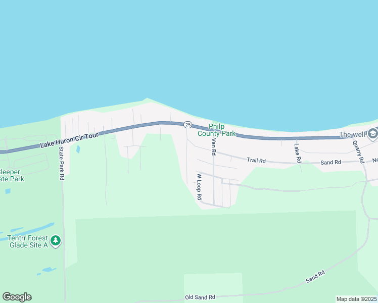 map of restaurants, bars, coffee shops, grocery stores, and more near 6616 Sylva Beach Road in Caseville