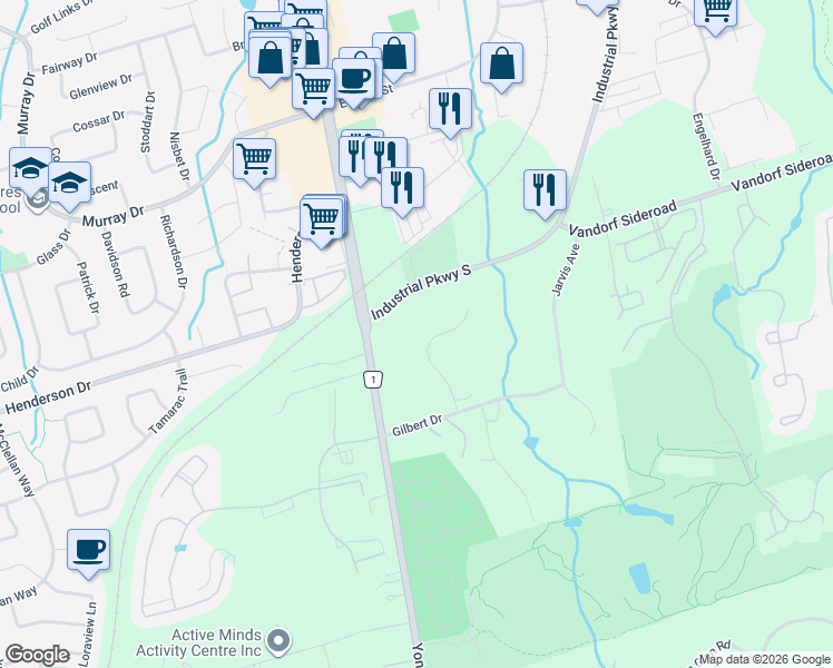 map of restaurants, bars, coffee shops, grocery stores, and more near 12 Alm Court in Aurora