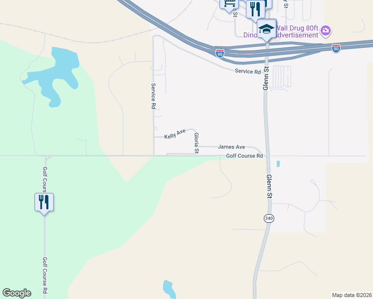 map of restaurants, bars, coffee shops, grocery stores, and more near 543-735 Golf Course Road in Wall