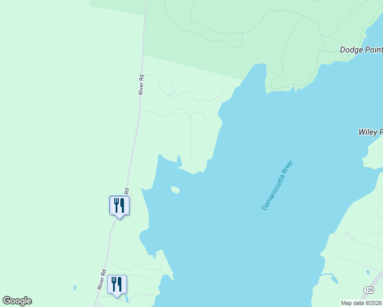 map of restaurants, bars, coffee shops, grocery stores, and more near 56 Brick Hill Road in Edgecomb