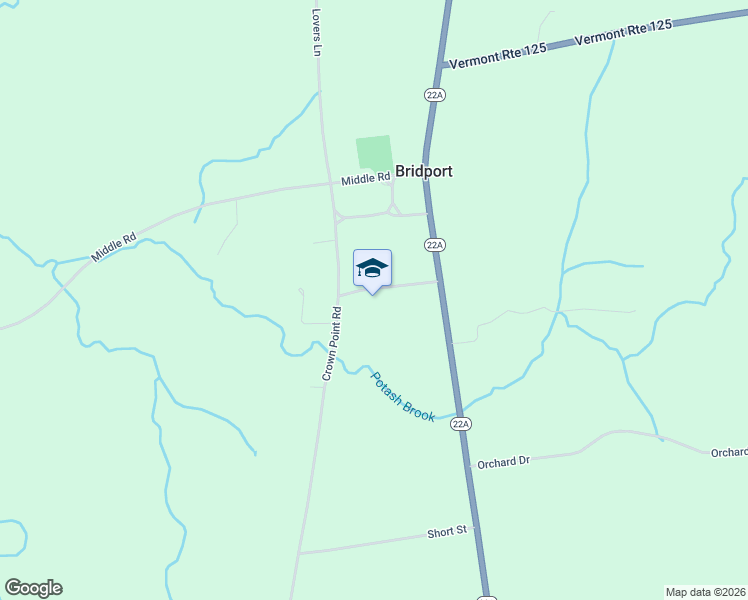 map of restaurants, bars, coffee shops, grocery stores, and more near 3442 Vermont 22A in Bridport