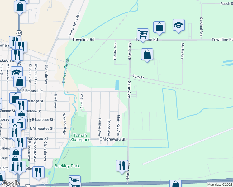 map of restaurants, bars, coffee shops, grocery stores, and more near 603 Mary Kay Avenue in Tomah