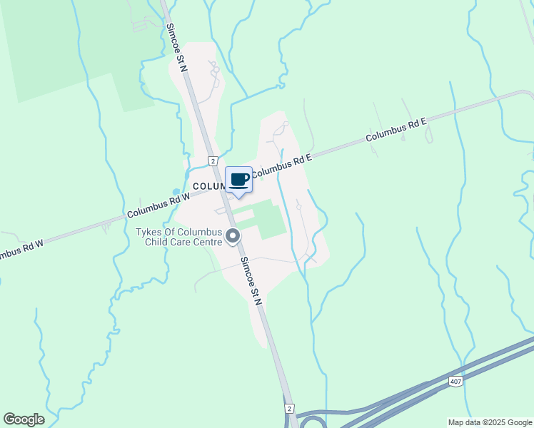 map of restaurants, bars, coffee shops, grocery stores, and more near 3285 Simcoe Street North in Oshawa