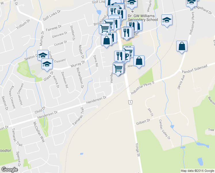 map of restaurants, bars, coffee shops, grocery stores, and more near in Aurora