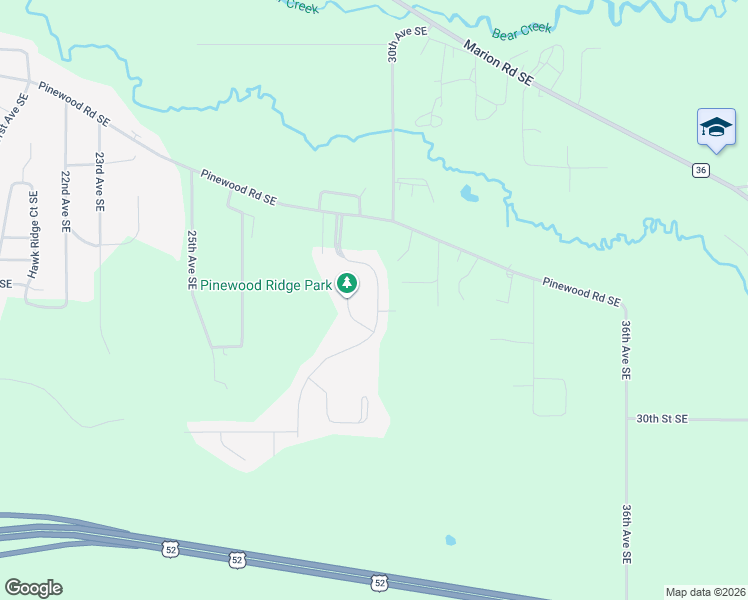map of restaurants, bars, coffee shops, grocery stores, and more near 2775 Pinewood Ridge Drive Southeast in Rochester