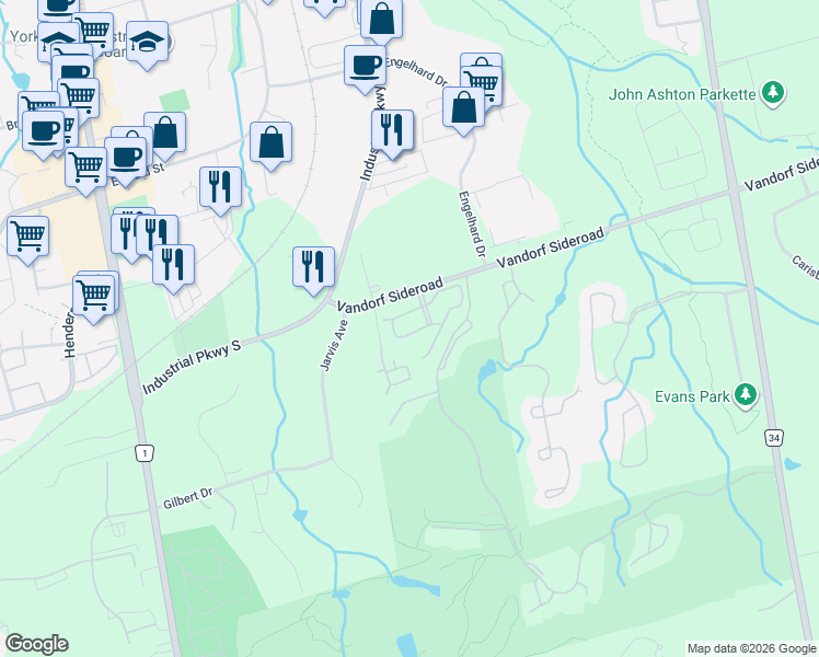 map of restaurants, bars, coffee shops, grocery stores, and more near in Aurora