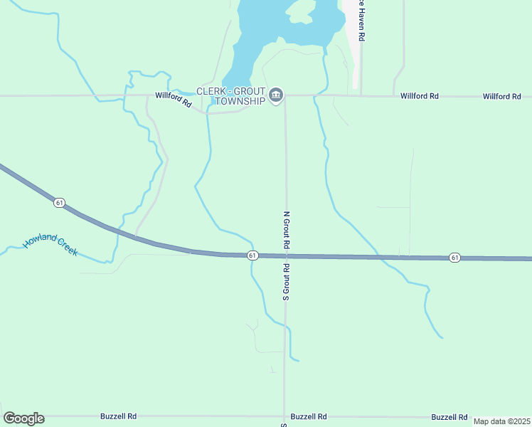 map of restaurants, bars, coffee shops, grocery stores, and more near 27 North Grout Road in Gladwin