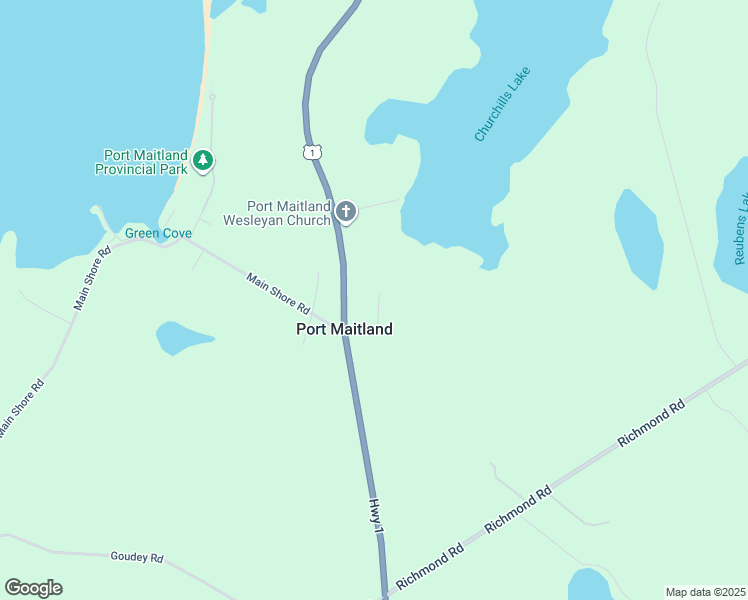 map of restaurants, bars, coffee shops, grocery stores, and more near 35 Hector Street in Port Maitland