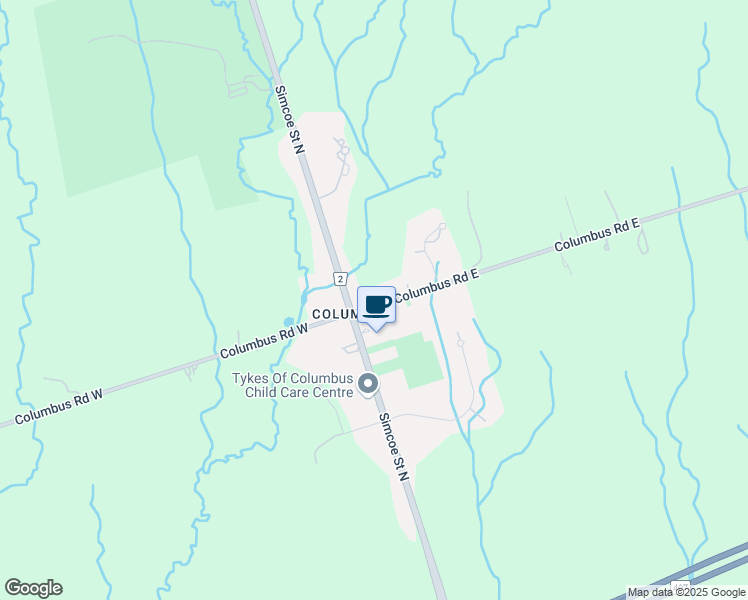 map of restaurants, bars, coffee shops, grocery stores, and more near 28 Columbus Road East in Oshawa
