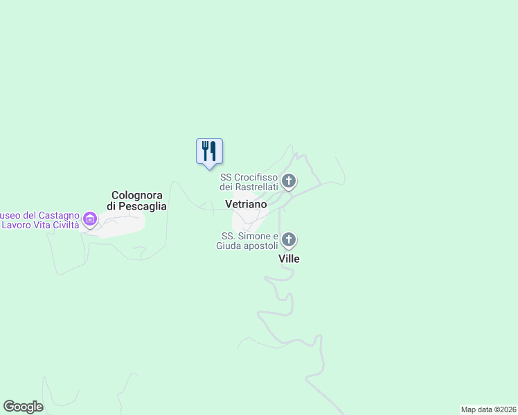 map of restaurants, bars, coffee shops, grocery stores, and more near 5 Località Colle in Vetriano