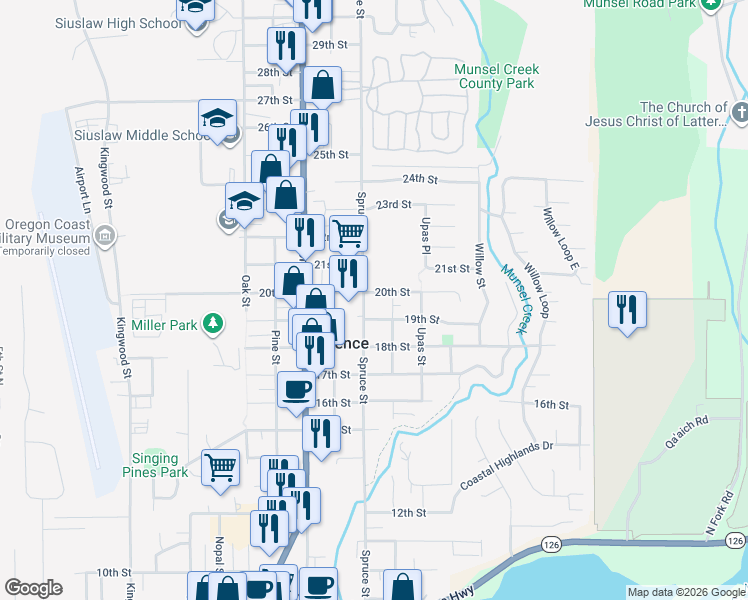 map of restaurants, bars, coffee shops, grocery stores, and more near in Florence