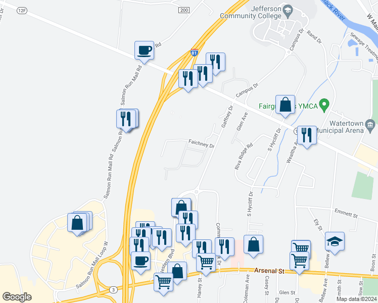 map of restaurants, bars, coffee shops, grocery stores, and more near 1217 Faichney Drive in Glen Park