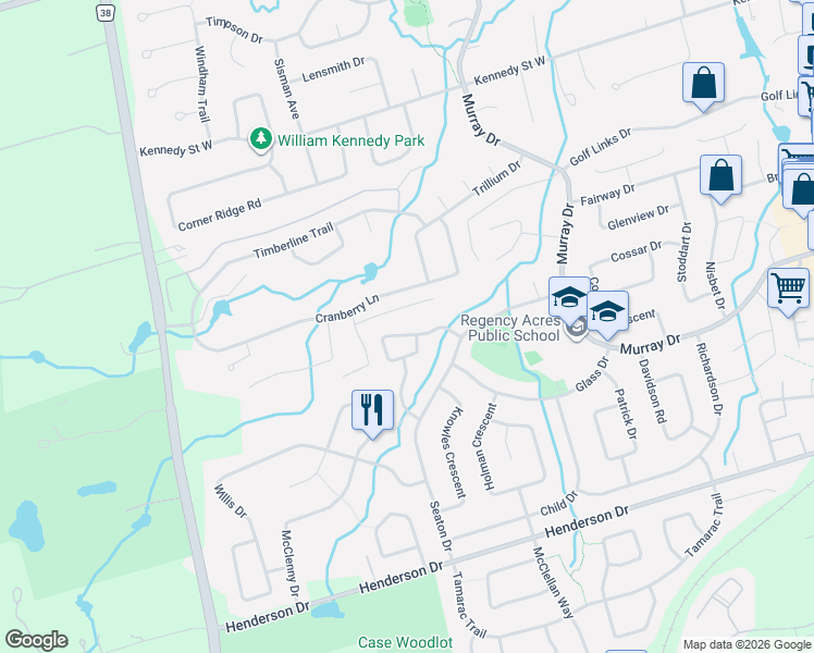 map of restaurants, bars, coffee shops, grocery stores, and more near 14 Simmons Crescent in Aurora