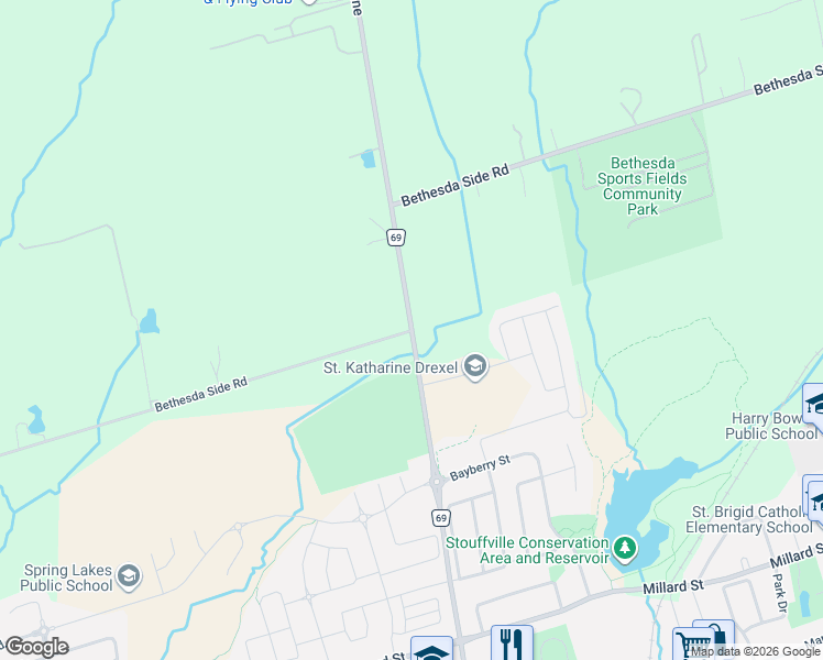 map of restaurants, bars, coffee shops, grocery stores, and more near in Whitchurch-Stouffville