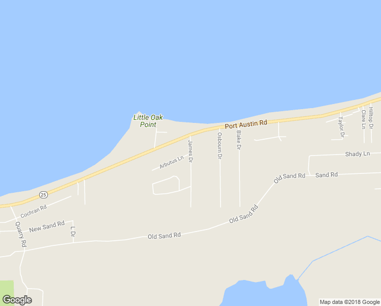map of restaurants, bars, coffee shops, grocery stores, and more near 6704 James Drive in Caseville