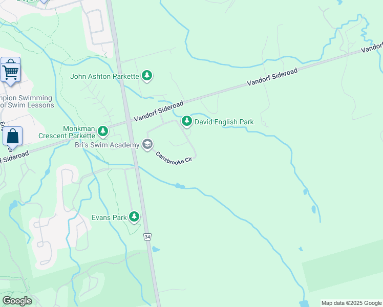 map of restaurants, bars, coffee shops, grocery stores, and more near 123 Carisbrooke Circle in Aurora
