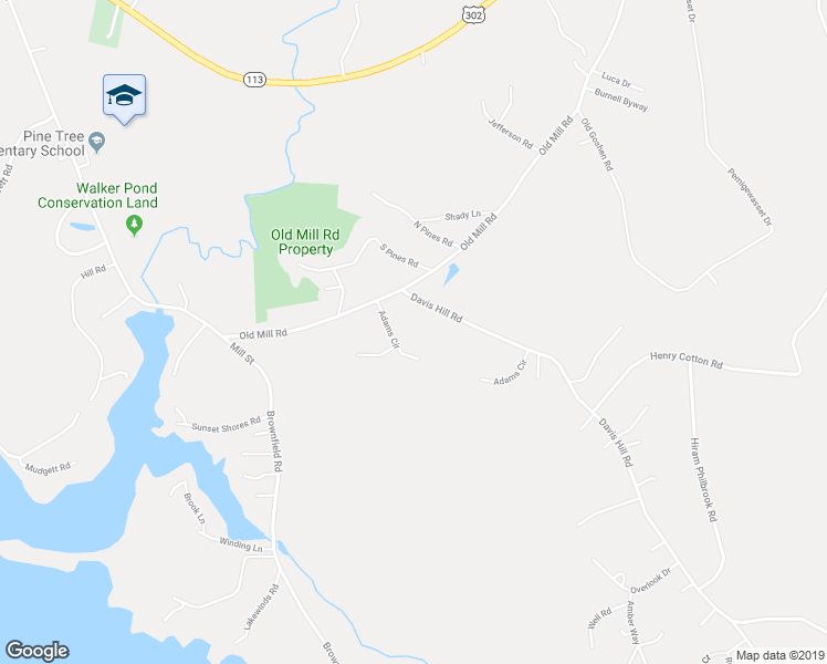 map of restaurants, bars, coffee shops, grocery stores, and more near 65 Adams Circle in Conway