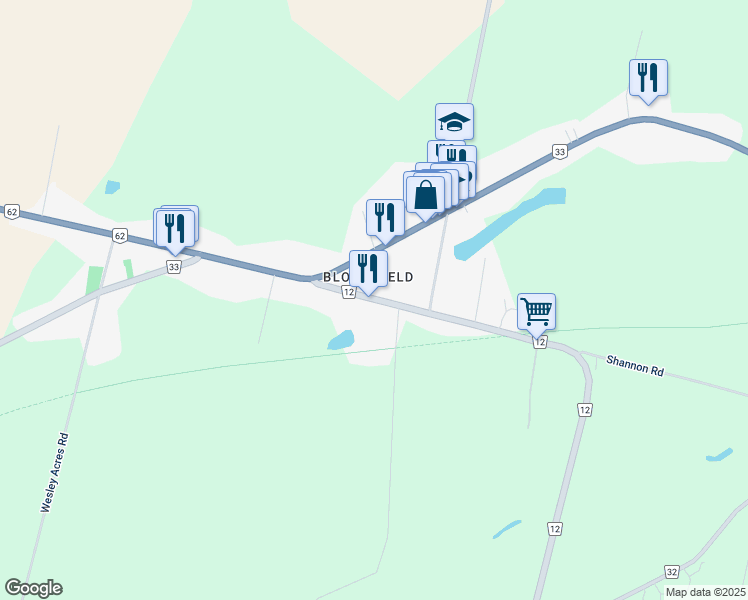 map of restaurants, bars, coffee shops, grocery stores, and more near 8 Stanley Street in Bloomfield