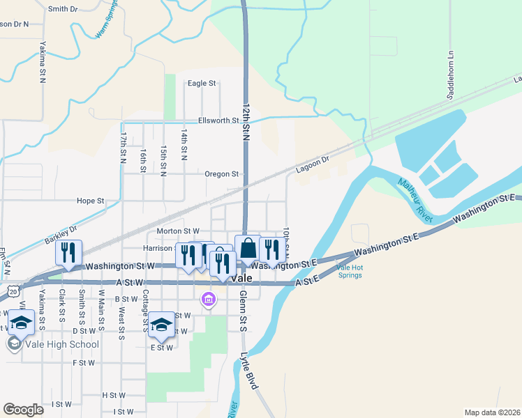 map of restaurants, bars, coffee shops, grocery stores, and more near 338 Morton Street East in Vale