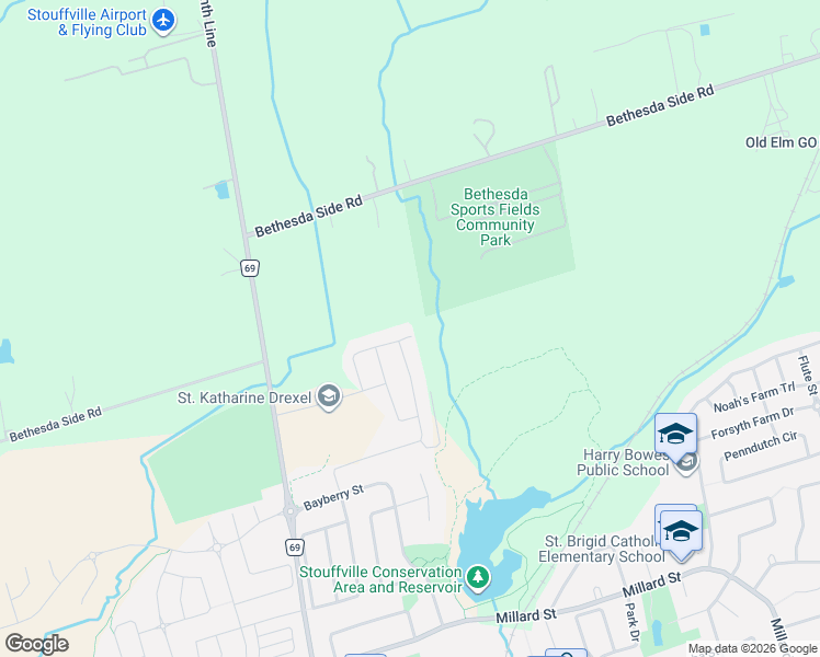 map of restaurants, bars, coffee shops, grocery stores, and more near 31 Maurovista Court in Whitchurch-Stouffville