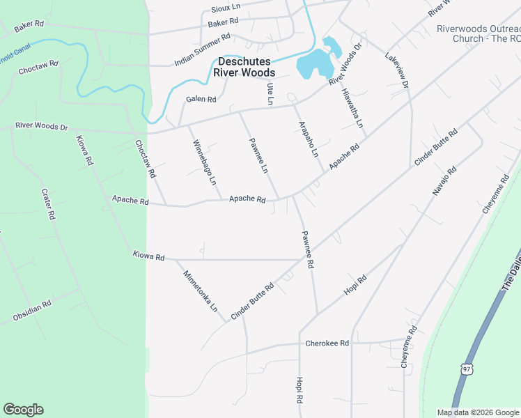 map of restaurants, bars, coffee shops, grocery stores, and more near 19333 Apache Road in Bend