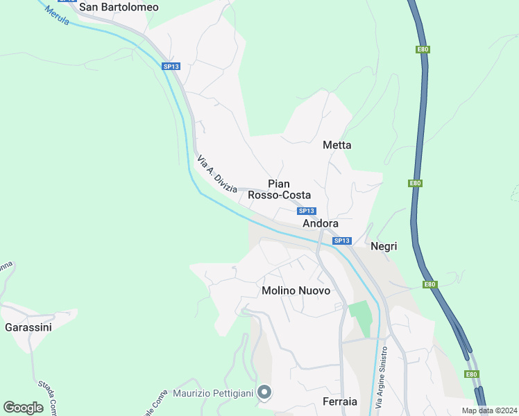 map of restaurants, bars, coffee shops, grocery stores, and more near 5 Via A. Divizia in Pian Rosso-costa