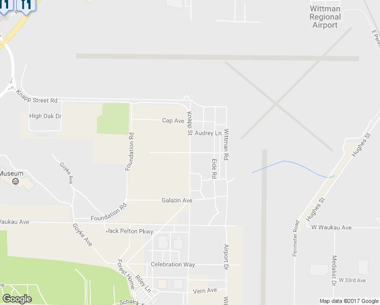 map of restaurants, bars, coffee shops, grocery stores, and more near 2621 Knapp Street in Oshkosh