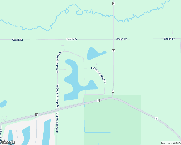 map of restaurants, bars, coffee shops, grocery stores, and more near N197 East Cedar Springs Drive in Neshkoro