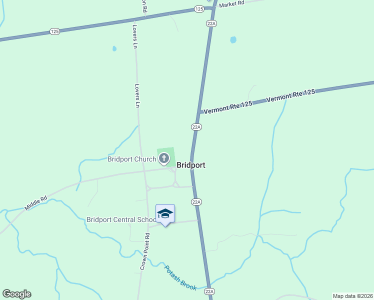 map of restaurants, bars, coffee shops, grocery stores, and more near 3124 Vermont 22A in Bridport