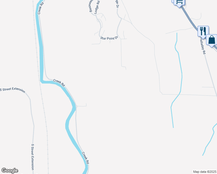 map of restaurants, bars, coffee shops, grocery stores, and more near Meadow Glen Drive in Middlebury