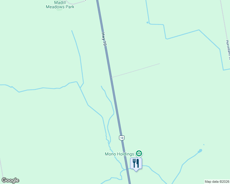 map of restaurants, bars, coffee shops, grocery stores, and more near 634145 Ontario 10 in Mono