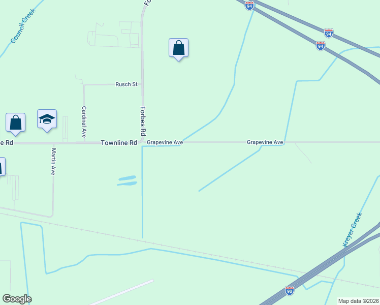 map of restaurants, bars, coffee shops, grocery stores, and more near Grapevine Avenue in Tomah